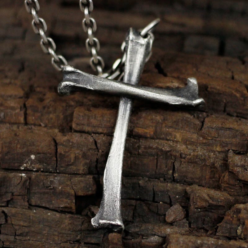 925 Sterling Silver Modern & Minimalist Cross Bone-shaped Necklace: Showing Personality in Simplicity