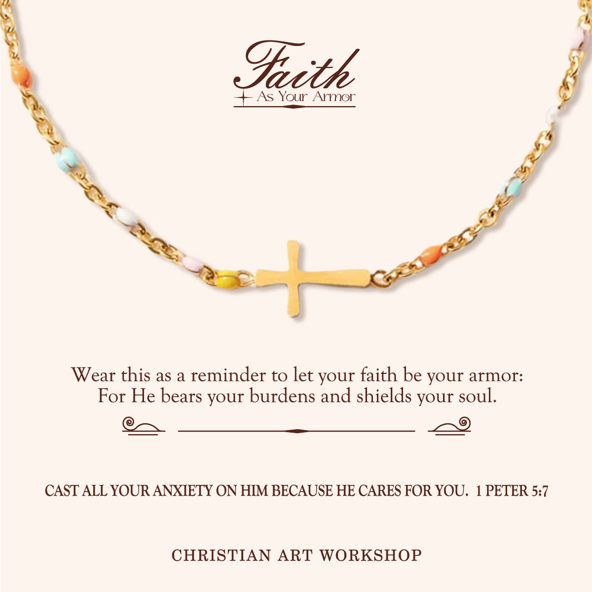 FAITH AS YOUR ARMOR: Delicate Minimalist Cross Bracelet