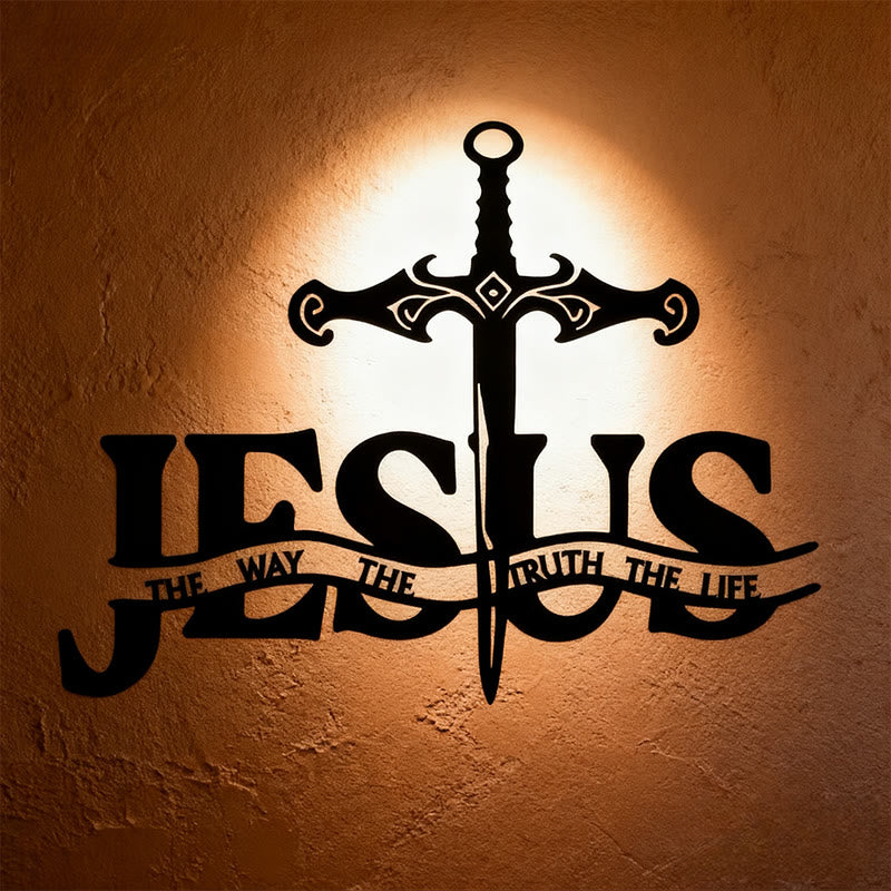 Christian Artwork Workshop Black Iron JESUS: The Way, The Truth, The Life Metal Wall Decor