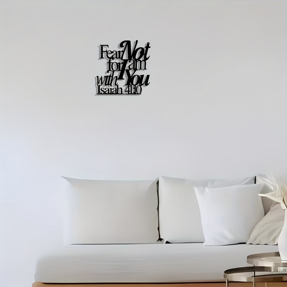 Christian Artwork Workshop Black Metal Wall Art: Isaiah 41:10 - 'Fear Not, for I Am with You'