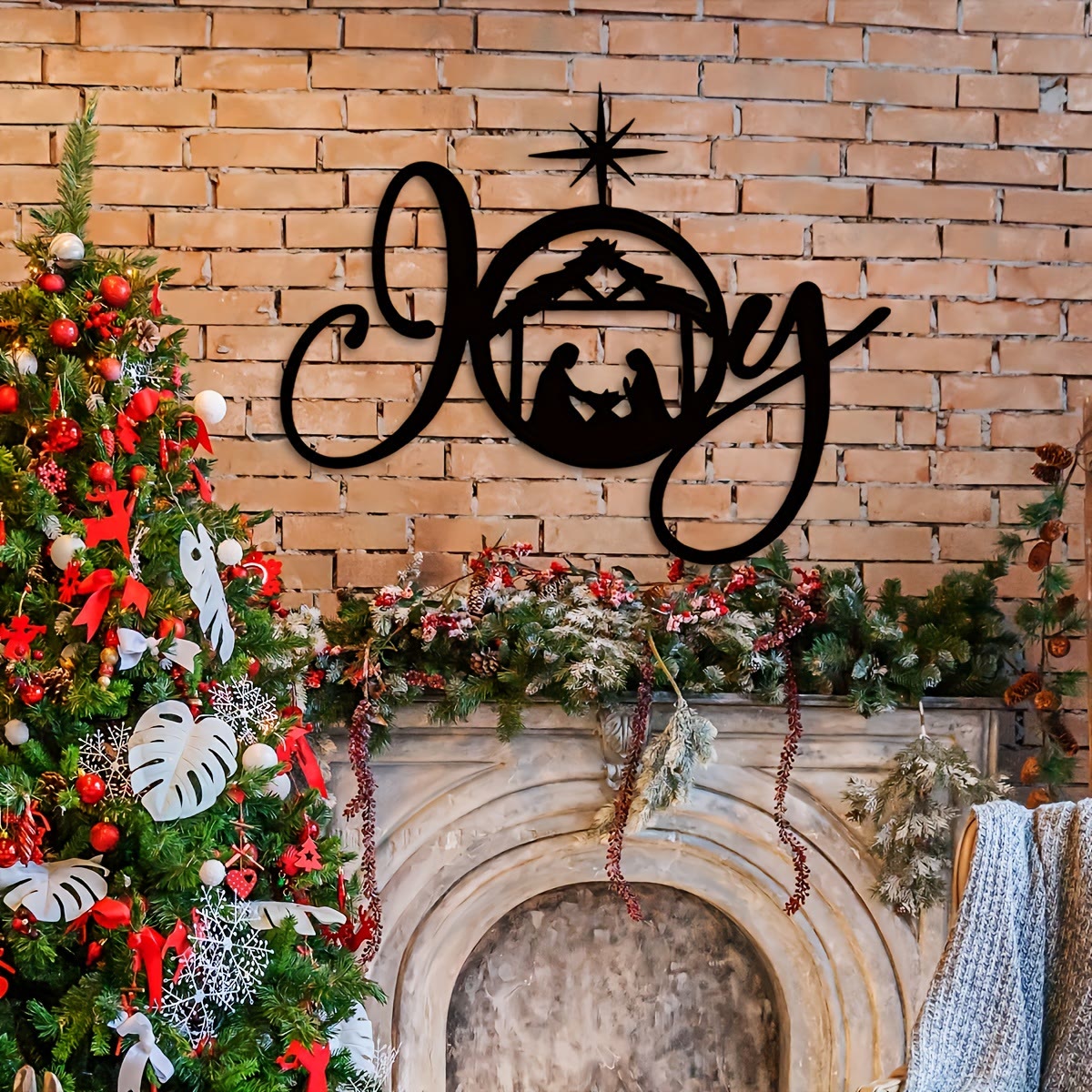 Christian Artwork Workshop Holy Night Nativity Metal Wall Decor: Embrace Joy and Hope in His Light