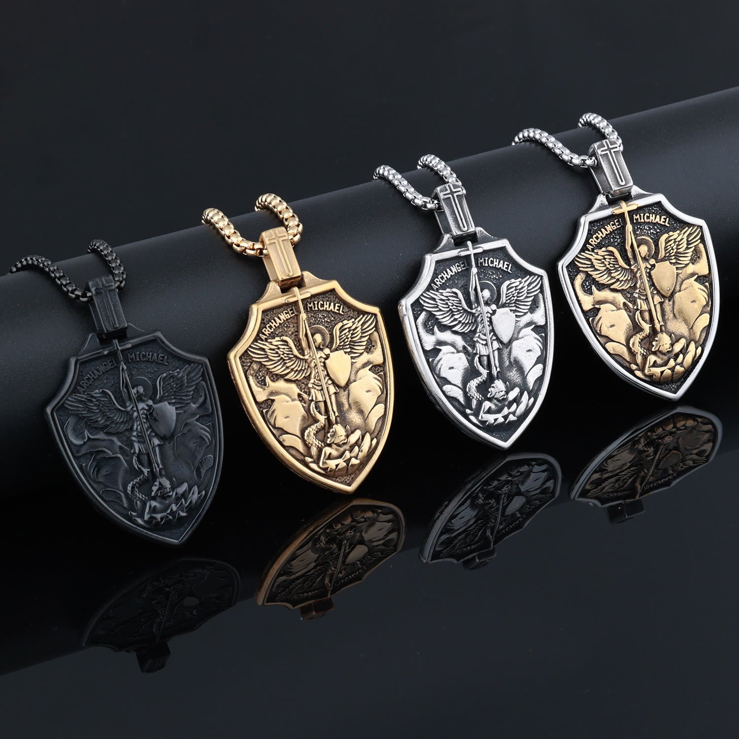 Archangel Michael Shield Pendant Necklace: Faith & Protection for Daily Wear