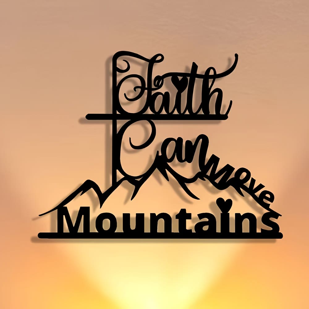 Christian Artwork Workshop Faith & Mountains Metal Wall Art: A Timeless Expression of Belief for Your Devotional Space
