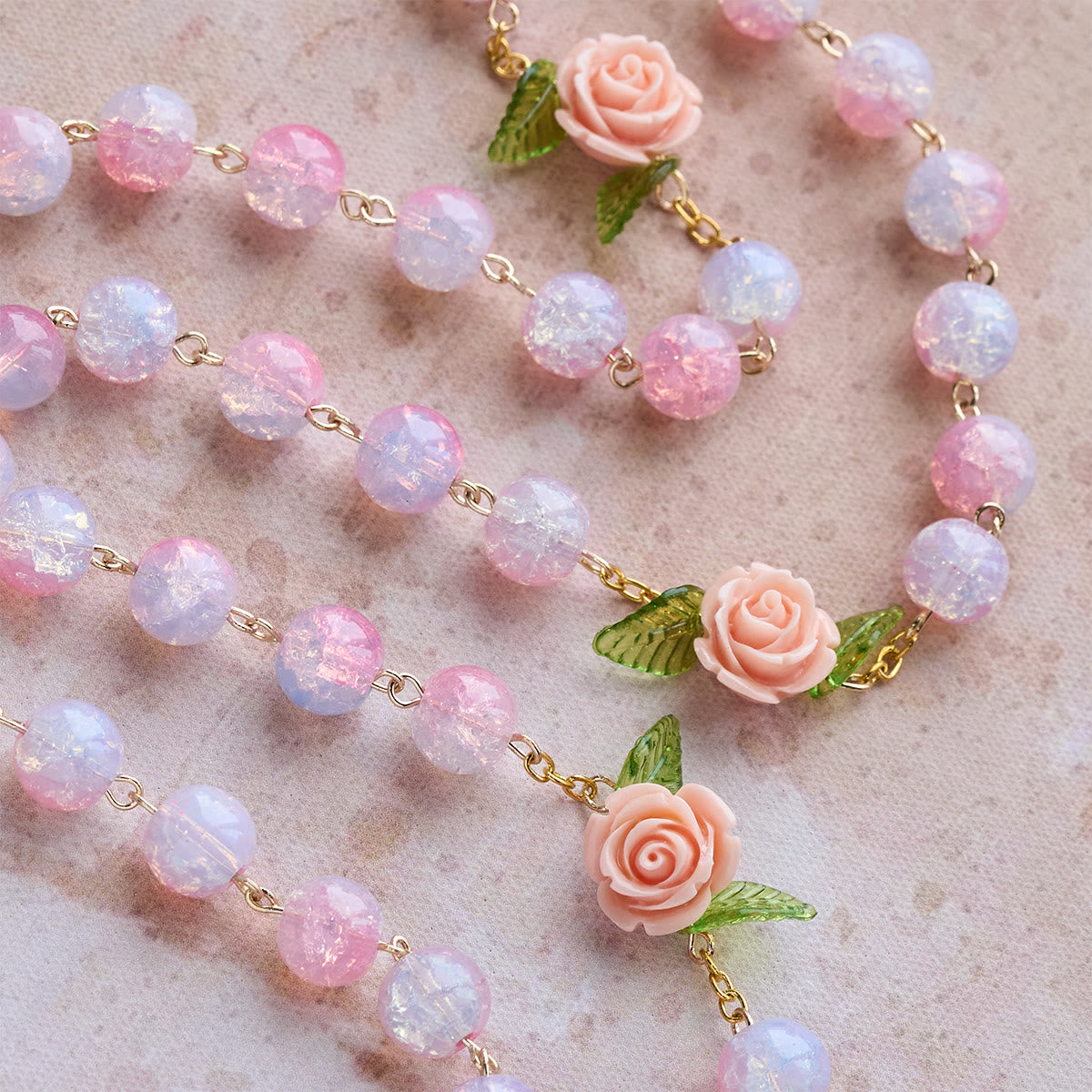 Virgin Mary Rosary with Floral Accents