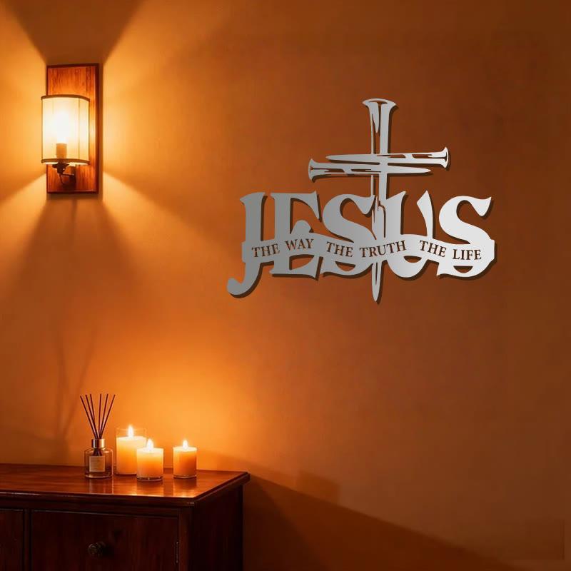 Christian Artwork Workshop Faithful Jesus & Cross Metal Wall Decor for Home
