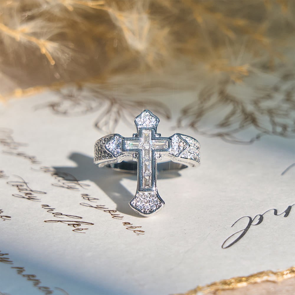 The Holy Cross Ring with Zirconia Accents