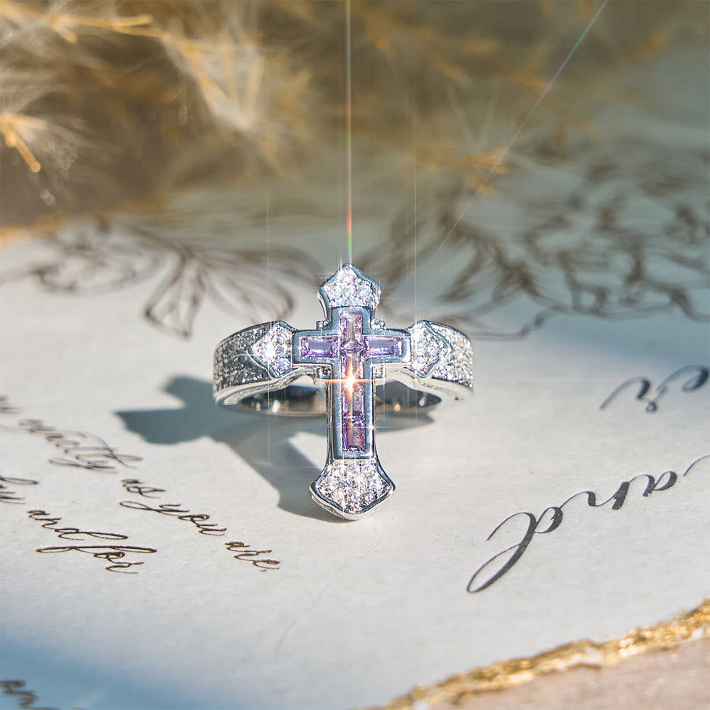 The Holy Cross Ring with Zirconia Accents