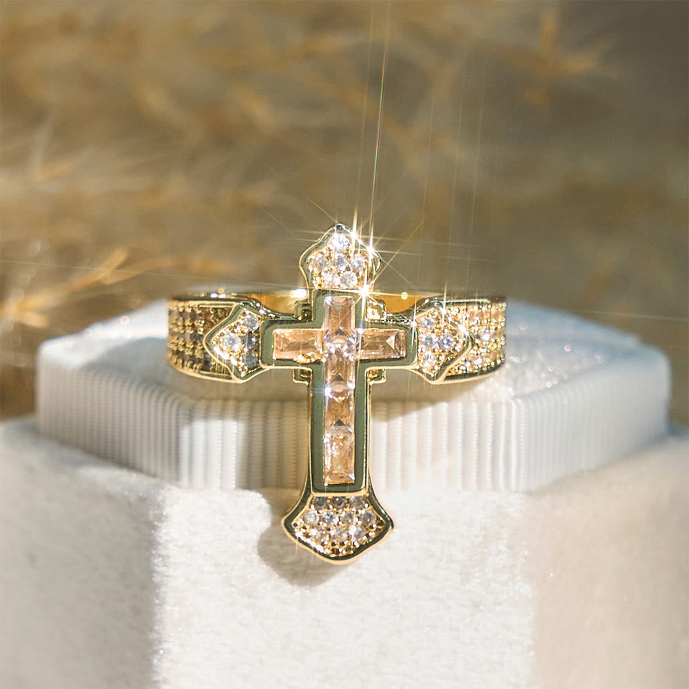The Holy Cross Ring with Zirconia Accents