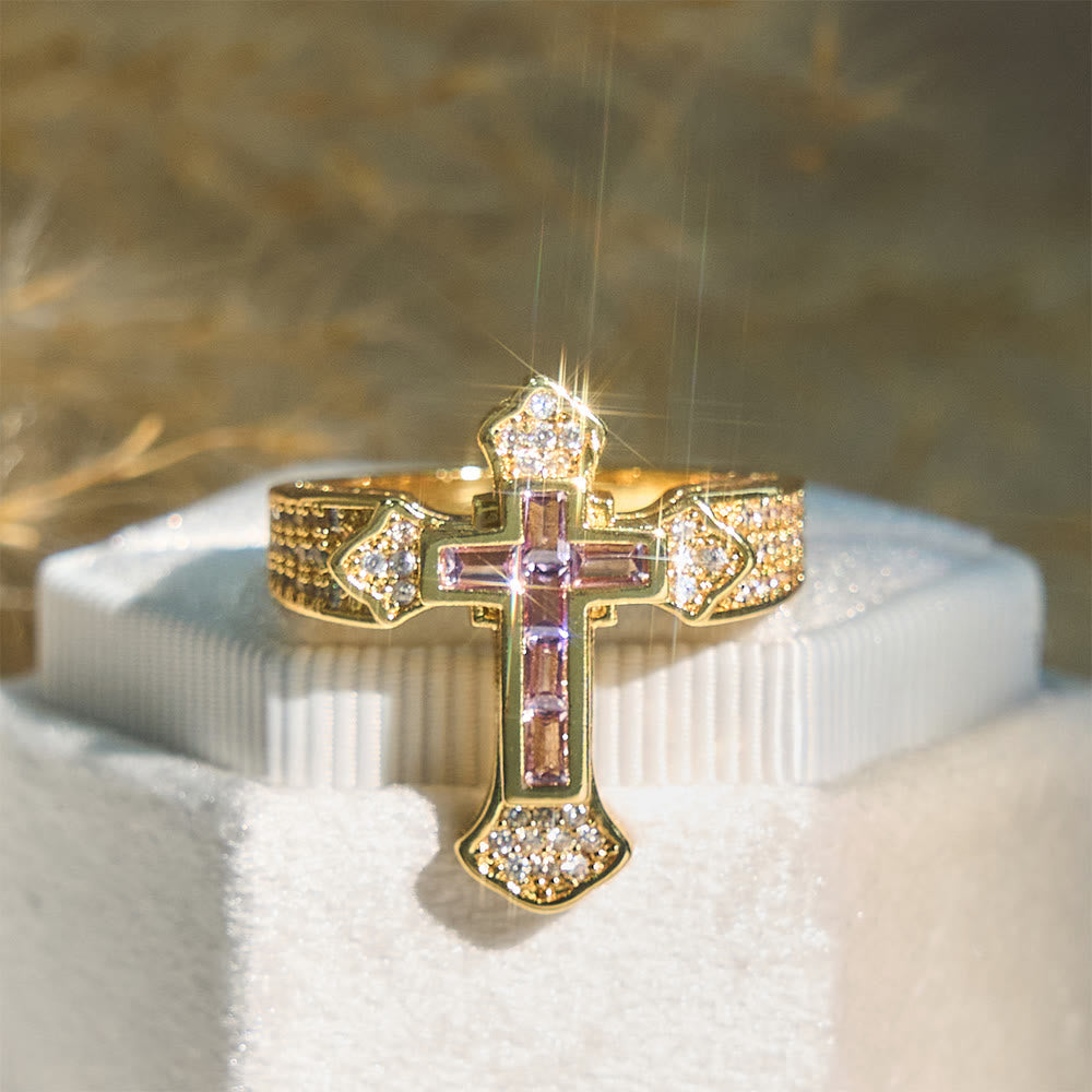 The Holy Cross Ring with Zirconia Accents