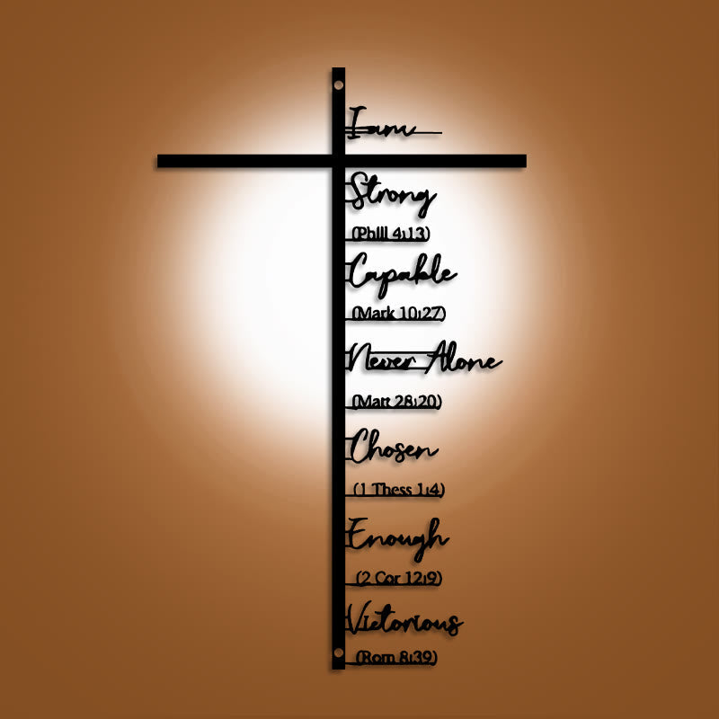 Christian Artwork Workshop Metal Wall Decor: Inspirational Biblical Verse Cross for Daily Faith