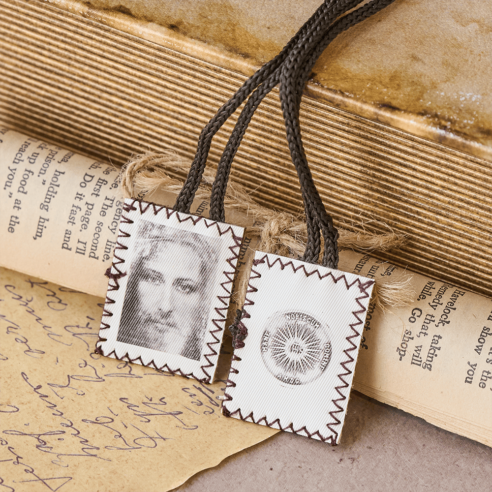 Jesus' Holy Face and Sacred Emblem of Mercy Scapular