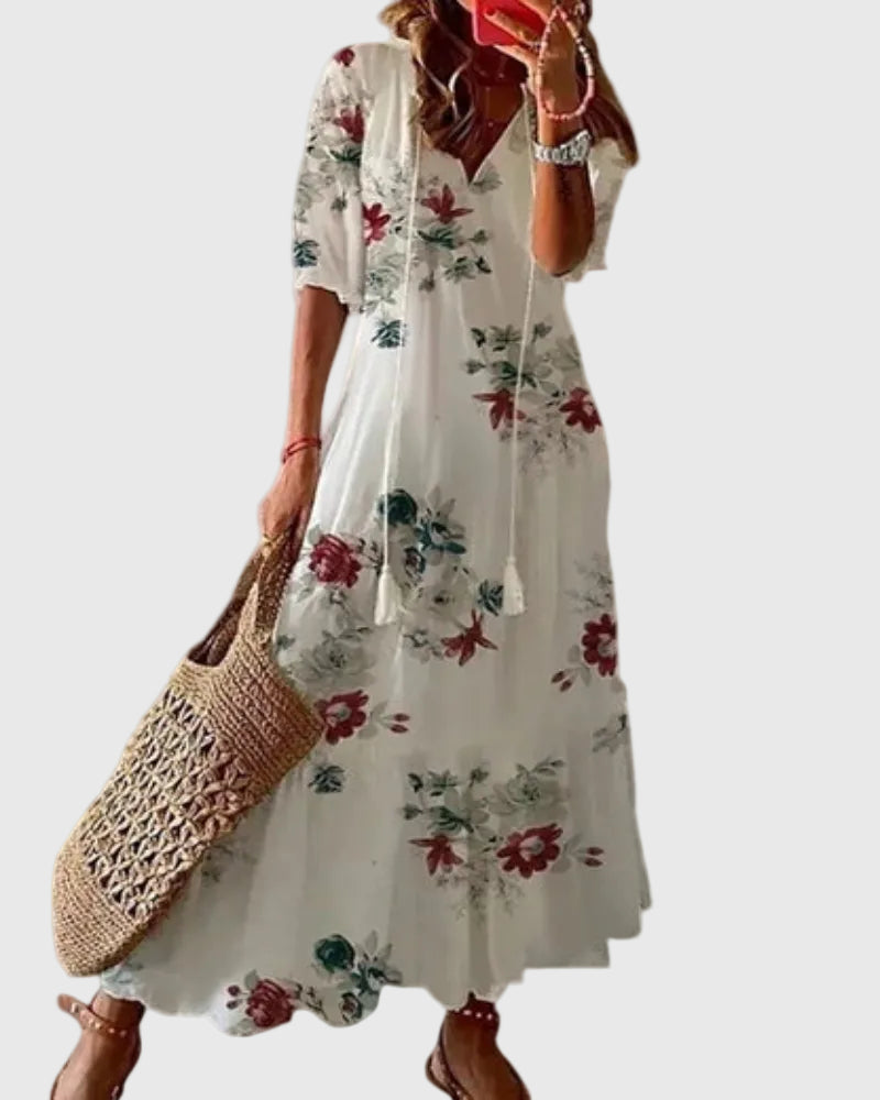 Nora | Boho Vintage Sommer Maxikleid