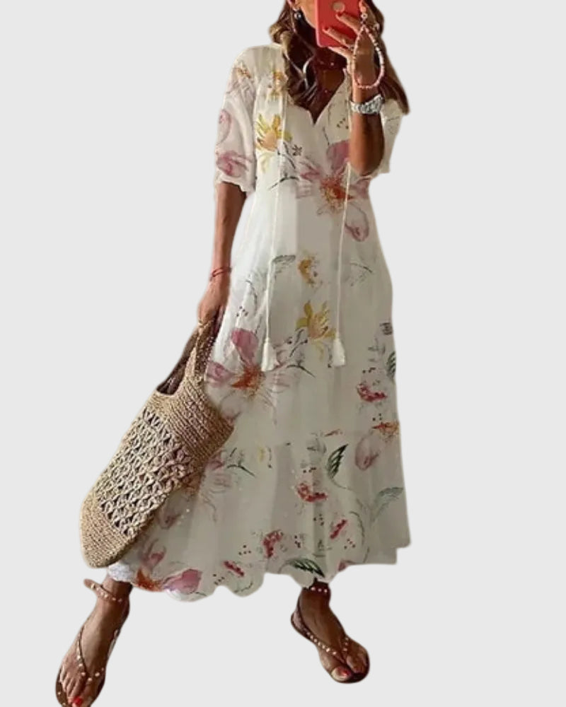 Nora | Boho Vintage Sommer Maxikleid