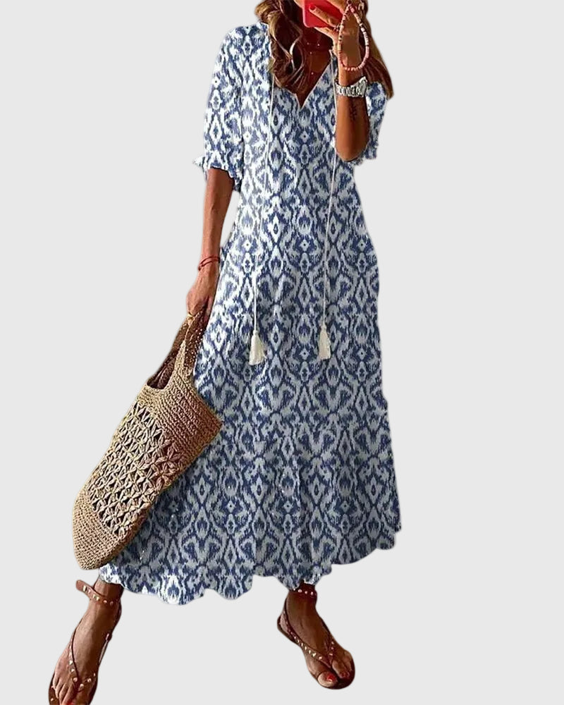 Nora | Boho Vintage Sommer Maxikleid
