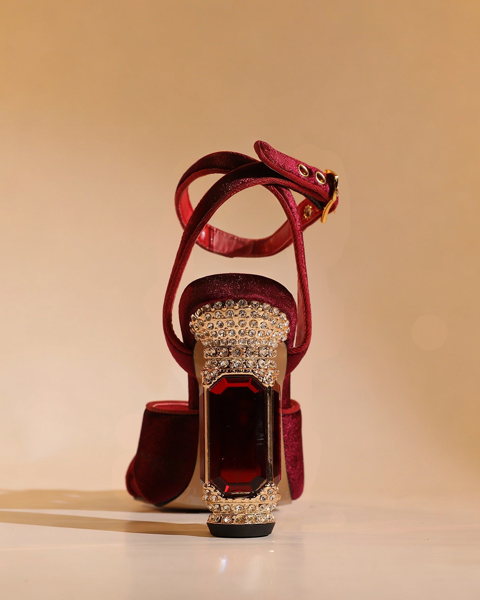 Blythe Velvet Vintage Sandals In Red