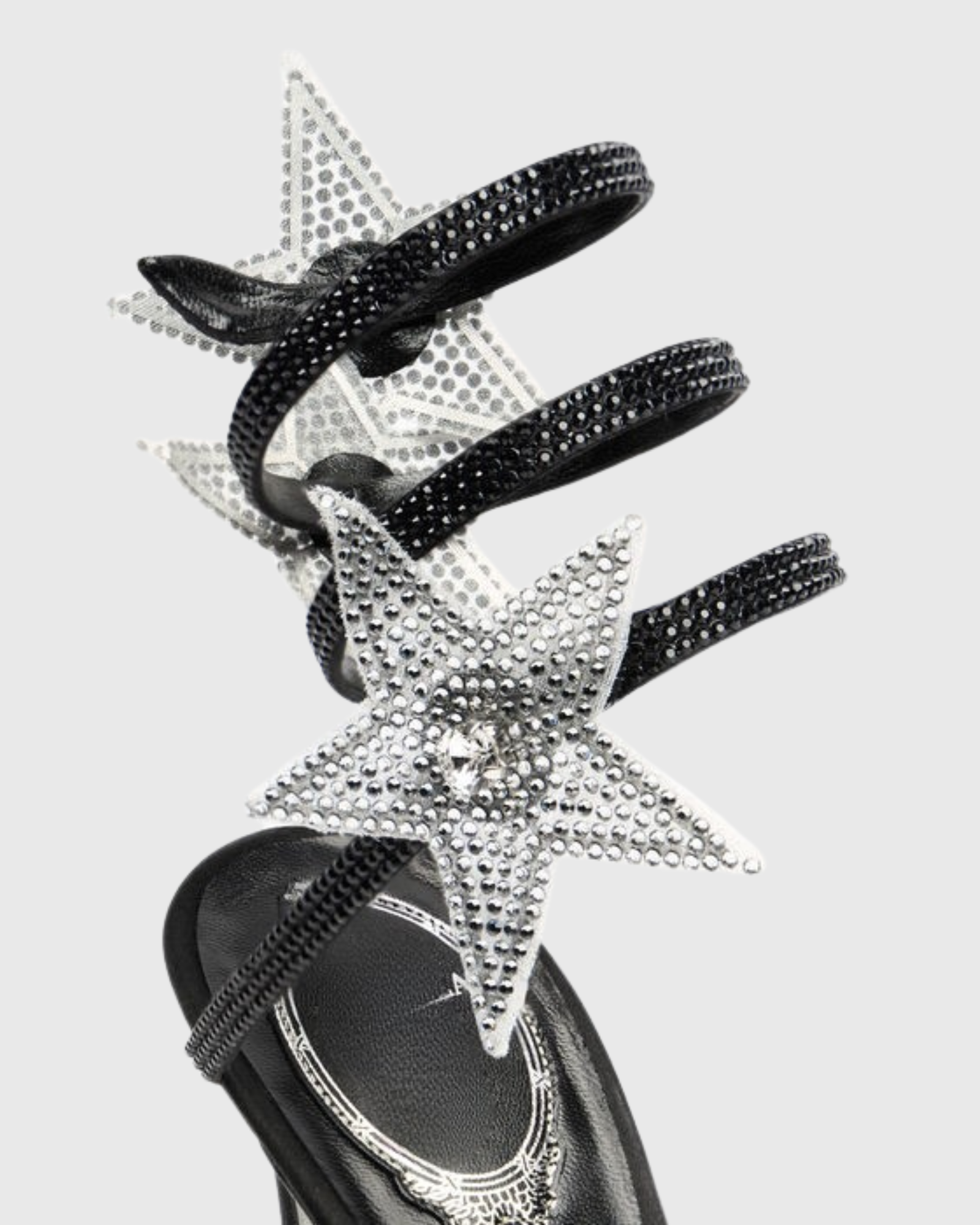 Elisa Star Snake Sandals In Black