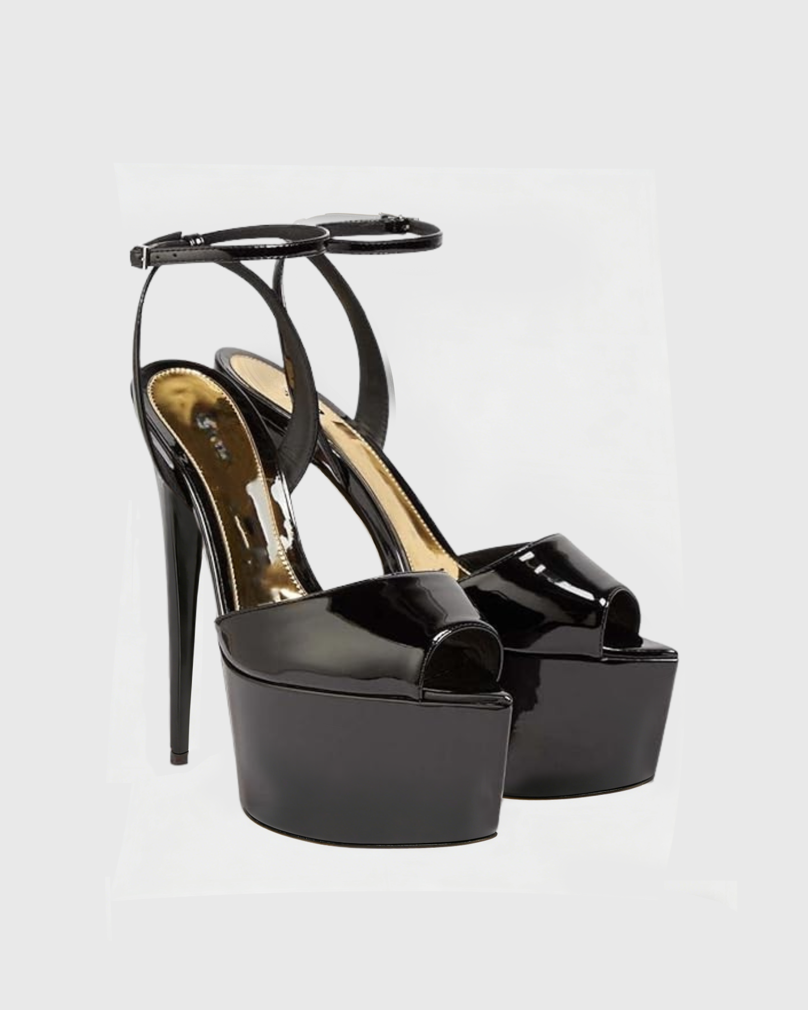 Freya Peep Toe Platform Sandals In Black