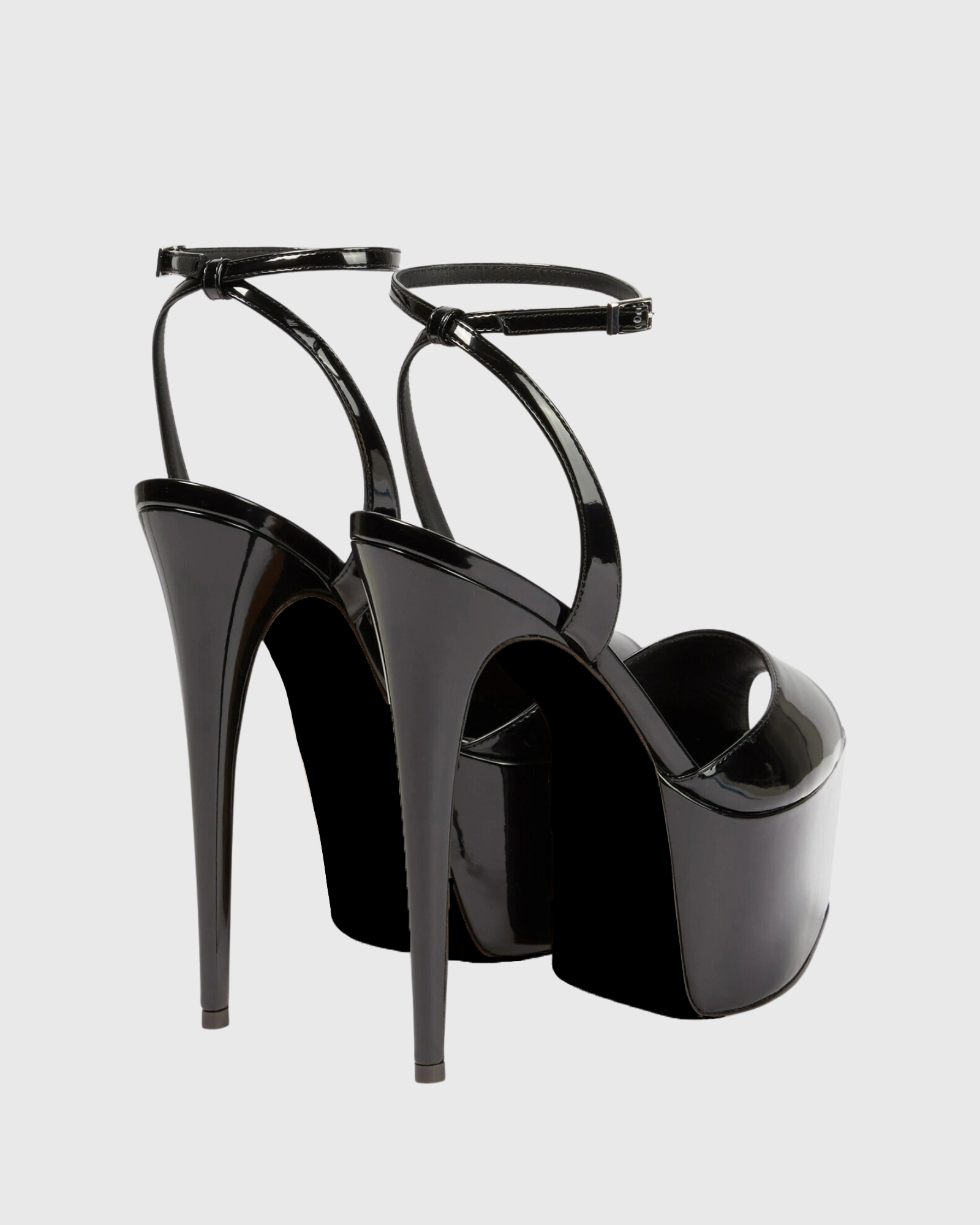 Freya Peep Toe Platform Sandals In Black