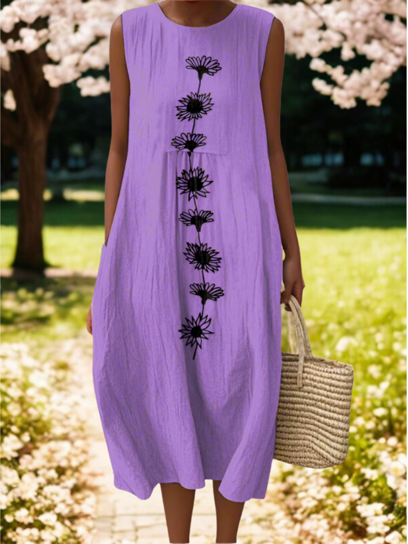 Emma | Violet Bloom Midi Dress