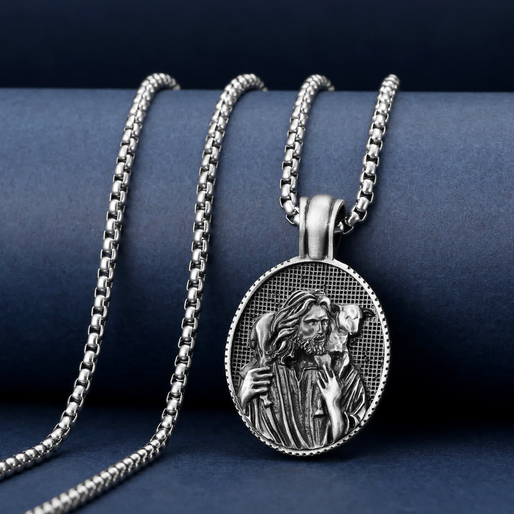 the The Good Shepherd Jesus Pendant Necklace