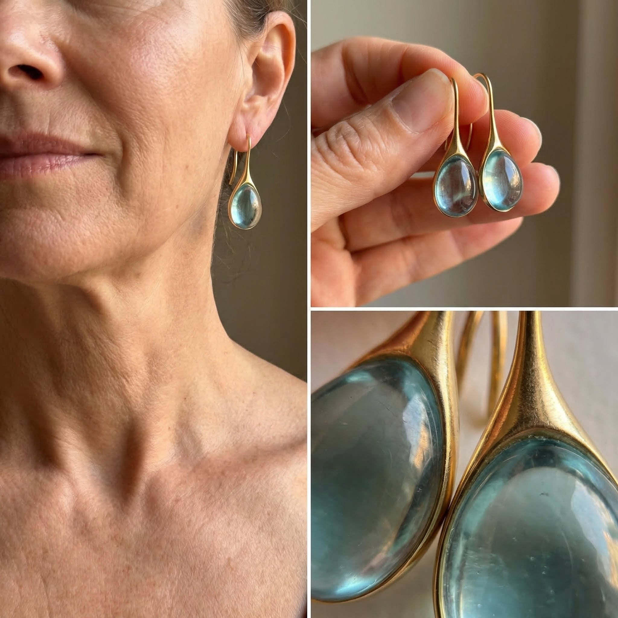 Crystal drop earrings in gold and silver
