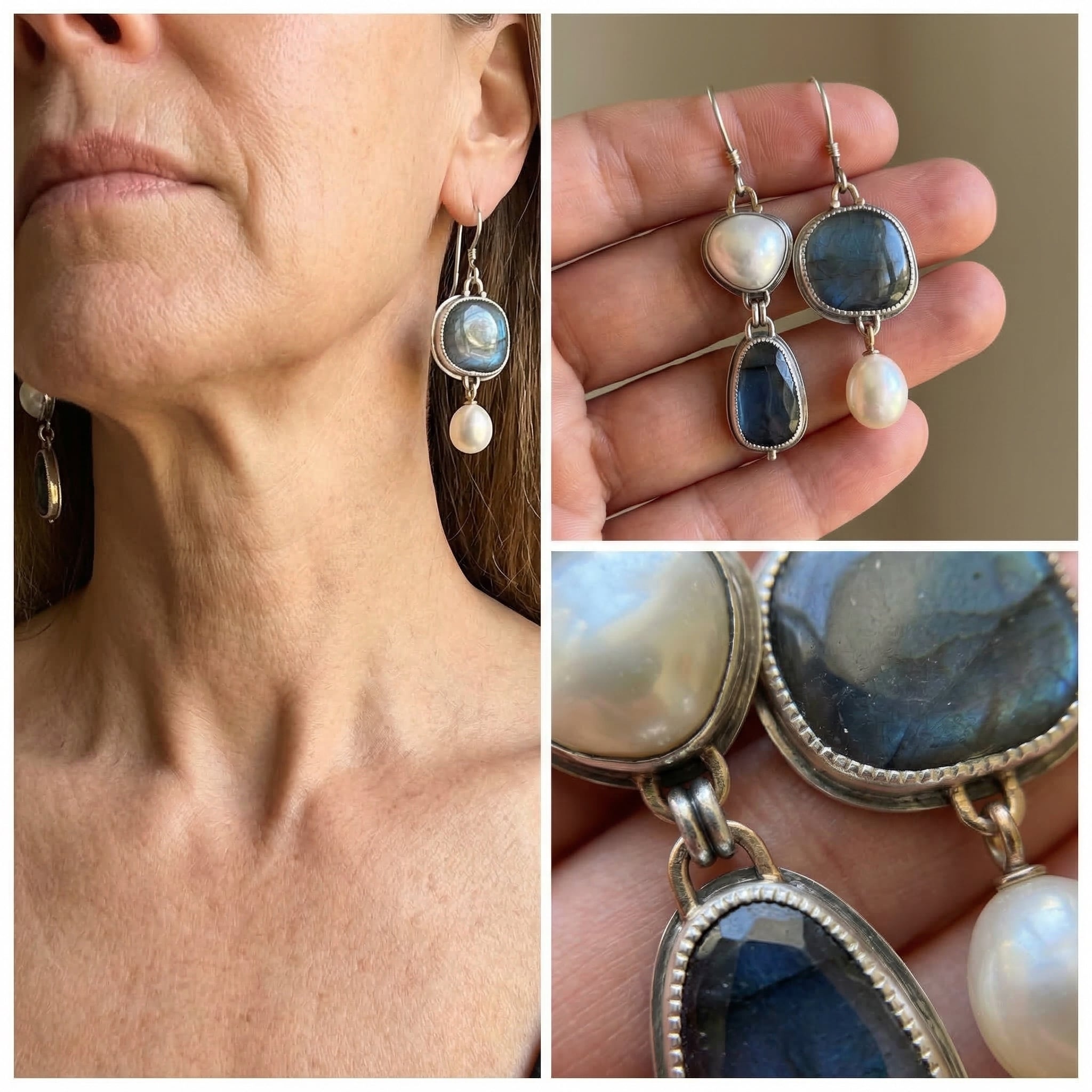 Charming Vintage Blue Stone Earrings
