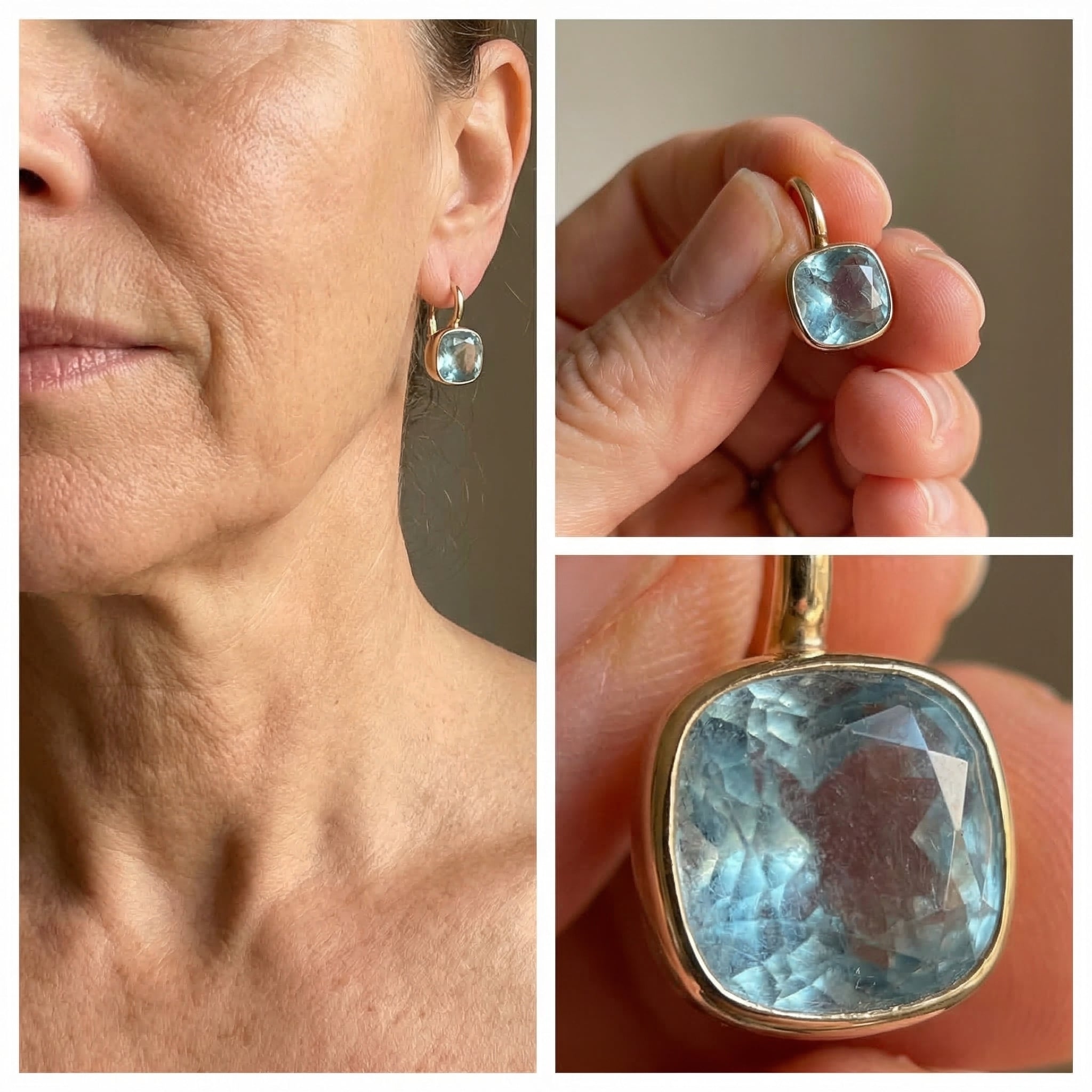 Blue Crystal Earrings Vintage