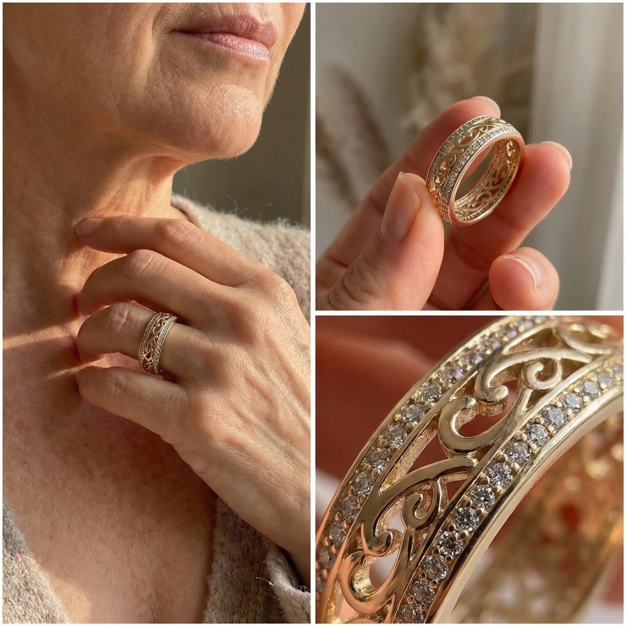 Shiny Hollow Gold Ring | Gold